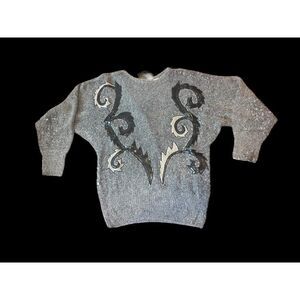 Cristina Sweater Women M Gray Silk Angora Crop Knit